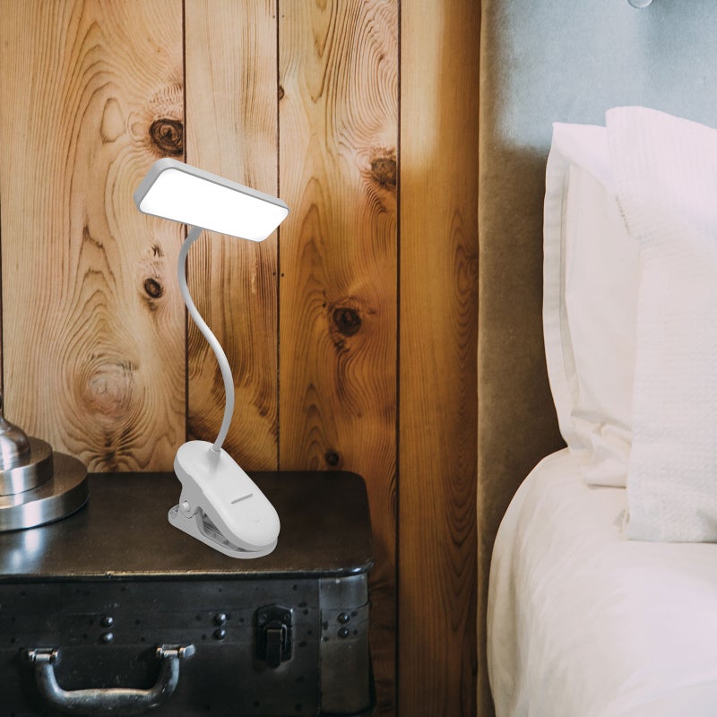 Rechargeable Table Lamp Desk Lamp Bedside Reading Lamp Reading Light with Clip - Image 5