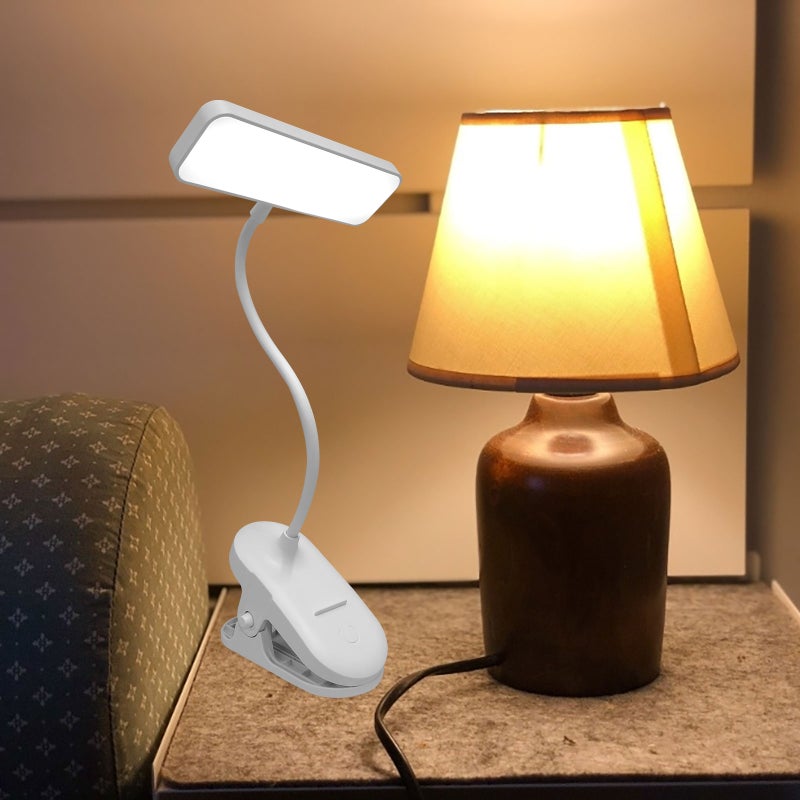 Rechargeable Table Lamp Desk Lamp Bedside Reading Lamp Reading Light with Clip - Image 3