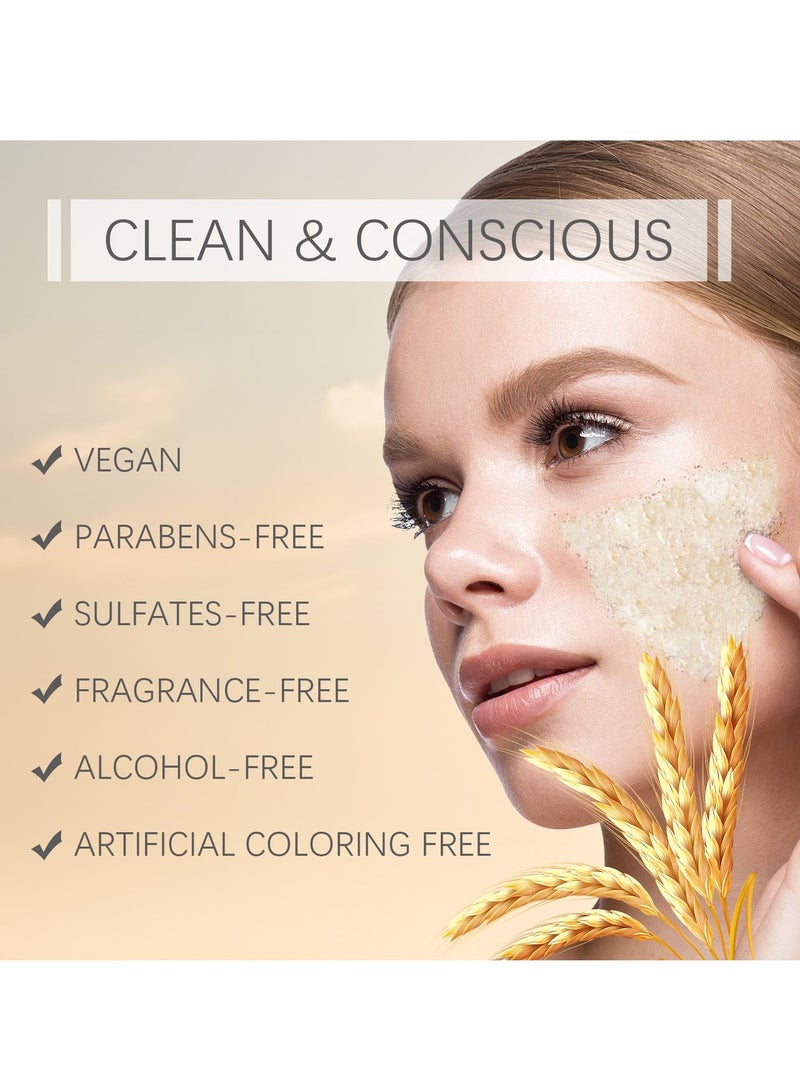 Selirxy Rice Face Mask 100g - Gentle Exfoliating Face Scrub with Rice Bran & Powder for Skin Brightening, Deep Hydration, Smooth Texture & Deep Cleansing for All Skin Types - Image 3