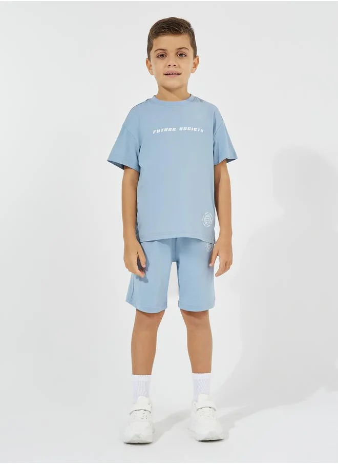 Styli Back Graphic Print Oversized T-Shirt & Shorts Set