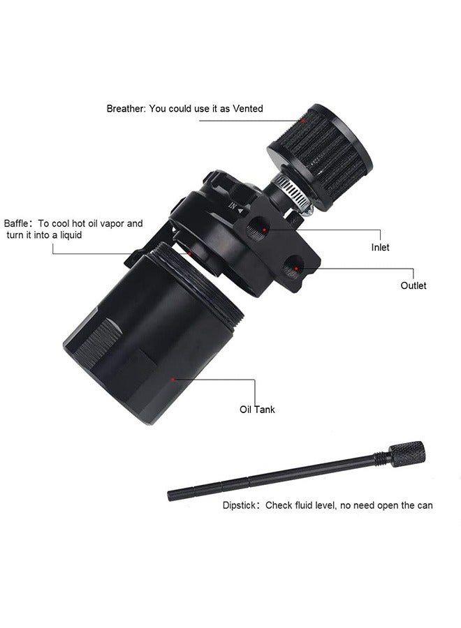 Universal Oil Catch Can Tank Kit with Breather 300ml Aluminum Polish Engine Air Oil Separator Tank Reservoir Kit Universal - Image 4