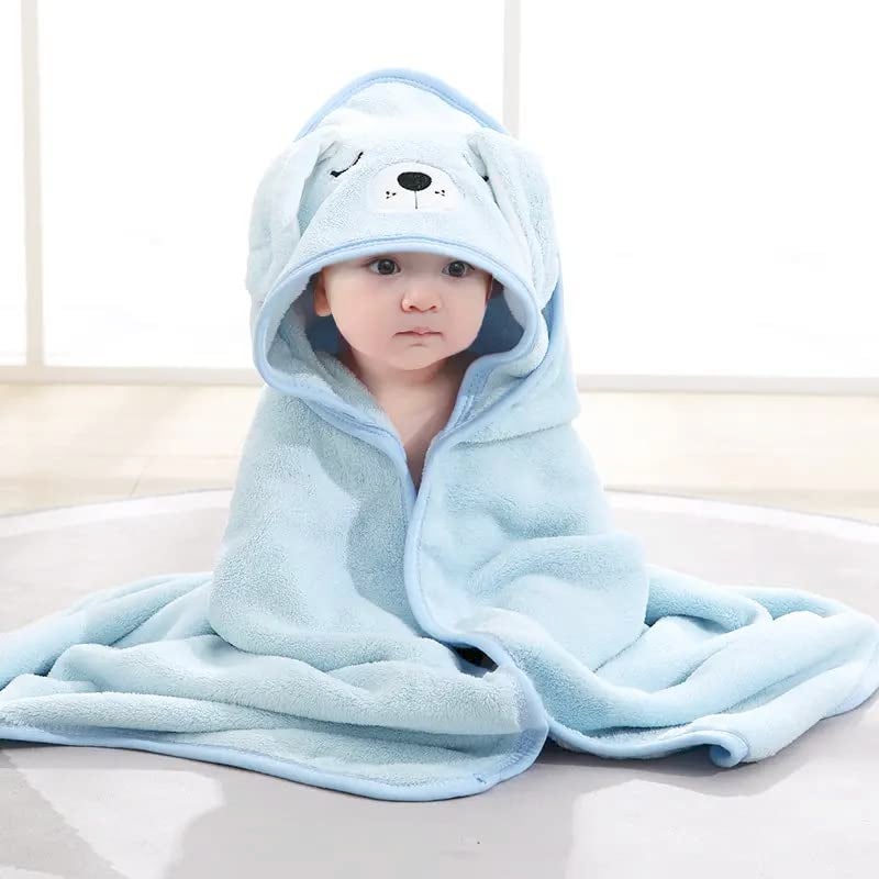 MumsLap Hooded Baby Towel - Premium Soft Baby Bath Towel for Bathtub for Newborn, Infant - Ultra Absorbent, Natural Baby Stuff Towel for Boy and Girl (Elephant, Bear, Kitty & Puppy) (Puppy) - Image 1