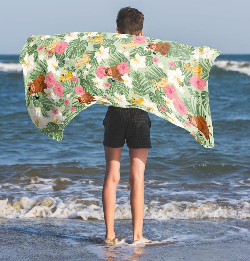 Jay Franco Disney Lion King Beach Towel - Tropical Kids Super Soft & Absorbent 100% Cotton Towel for Bath and Pool with Simba, Measures 28 x 58 - Image 1