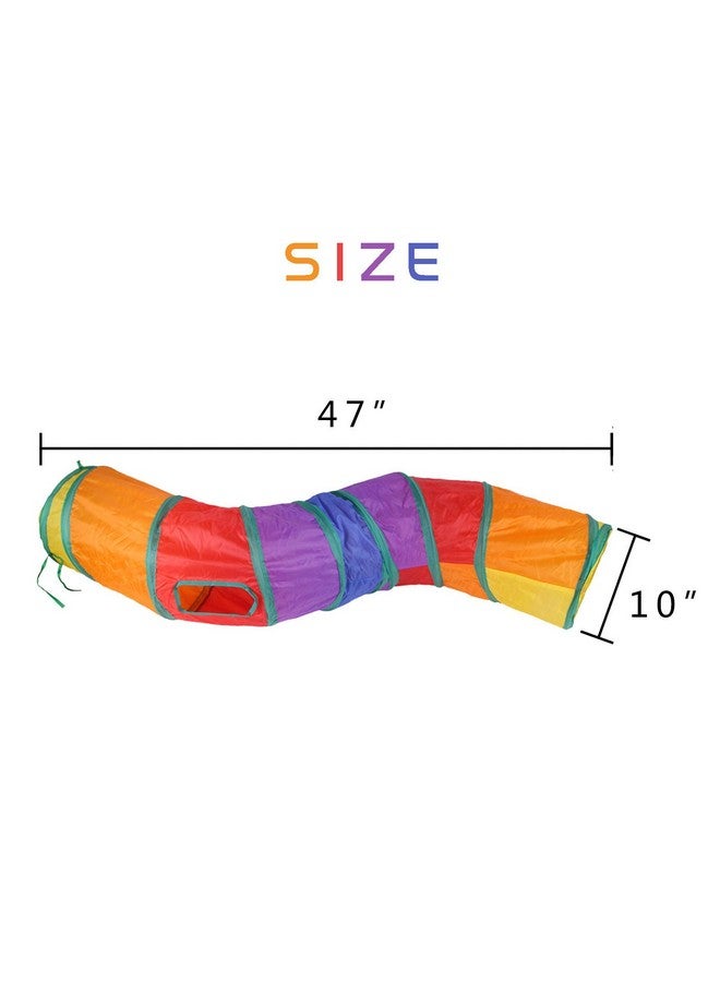 iCAGY Cat Tunnel For Indoor Cats Interactive, Rabbit Tunnel Toys, Pet Toys Play Tunnels For Cats Kittens Rabbits Puppies Crinkle Collapsible Pop Up Multiple Color 47" - Image 4