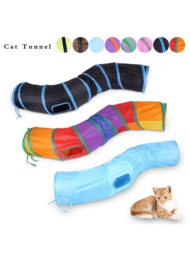 iCAGY Cat Tunnel For Indoor Cats Interactive, Rabbit Tunnel Toys, Pet Toys Play Tunnels For Cats Kittens Rabbits Puppies Crinkle Collapsible Pop Up Multiple Color 47" - Image 5