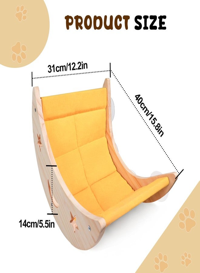 DITOSH Cat Hammock Moon Bed Window Mounted Hammock Strong Suction Cup Shelves and Perches Solid Wood Furniture Platforms Beds Hanging for Cats and Kitty Easy Installation Single Moon - Image 2