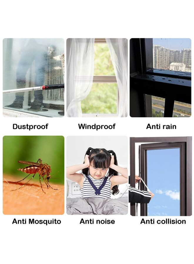 شريط عازل للصوت ذاتي اللصق رمادي اللون بطول 33 قدمًا للأبواب والنوافذ، بعرض 0.27 بوصة وسمك 0.31 بوصة - Image 4