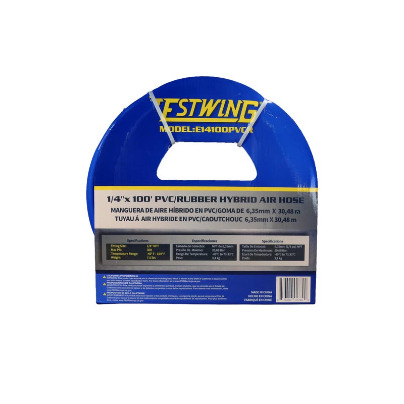 Estwing خرطوم هواء هجين من PVC/مطاط Estwing E14100PVCR 1/4" x 100' مع تركيبات نحاسية - Image 4