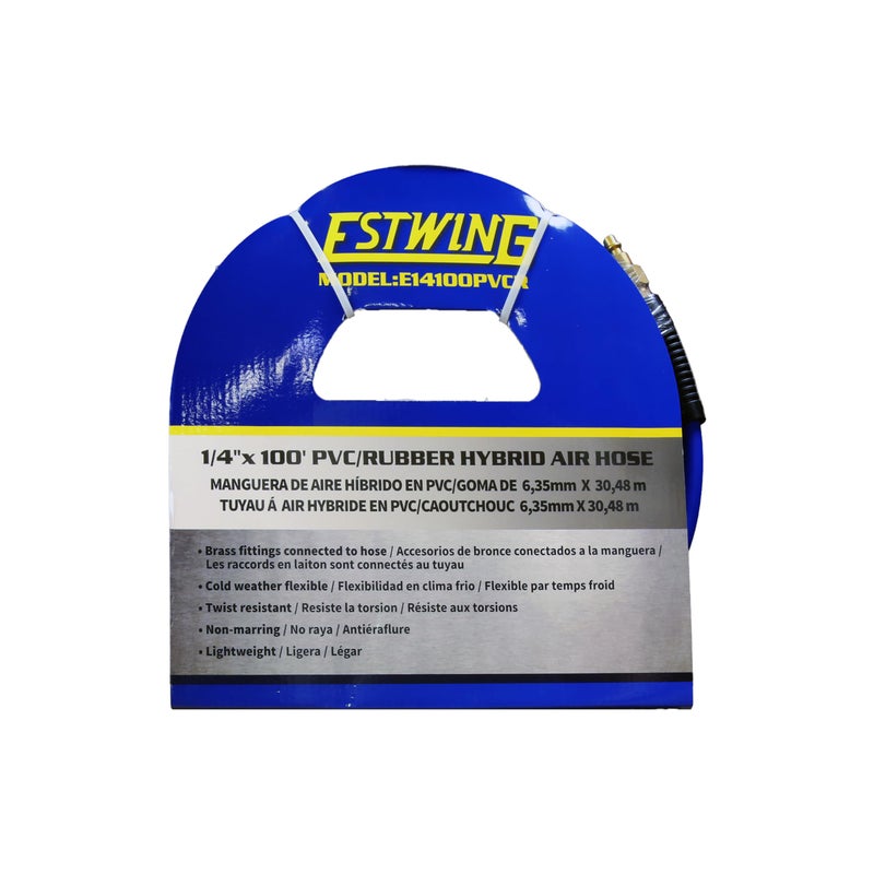 Estwing خرطوم هواء هجين من PVC/مطاط Estwing E14100PVCR 1/4" x 100' مع تركيبات نحاسية - Image 3