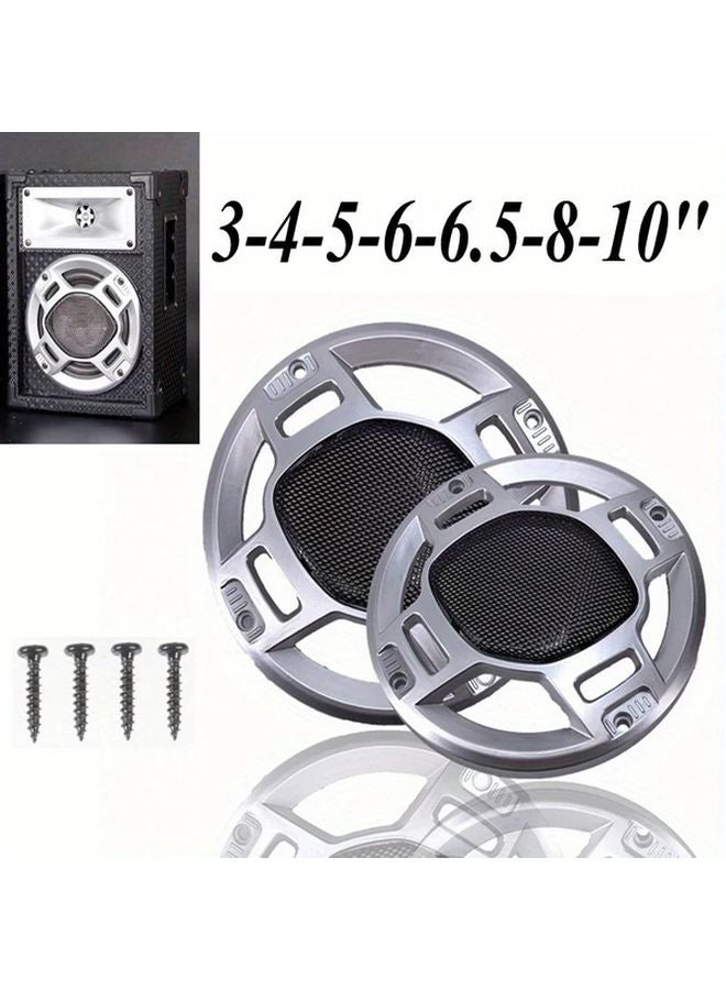 6 Inch Silvery Speaker Grill Mesh Cover ABS Steel Ventilation For Car Audio Home Theater - Image 2