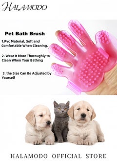 Generic Pet Soothing Brush Massage Bath Brush Grooming Gloves Soft Rubber Bath Palm Brush Finger Shaped Bath Brush Cleaning Supplies for Long Short Haired Dogs & Cats  - Image 4