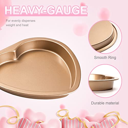 Yomvzake Heart Shaped Cake Pan, 8 Inch Heart Shollow Baking Sheet Cake Tray for Valentine's Day Cake Cookie Baking - Image 2