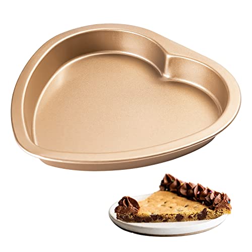 Yomvzake Heart Shaped Cake Pan, 8 Inch Heart Shollow Baking Sheet Cake Tray for Valentine's Day Cake Cookie Baking - Image 1