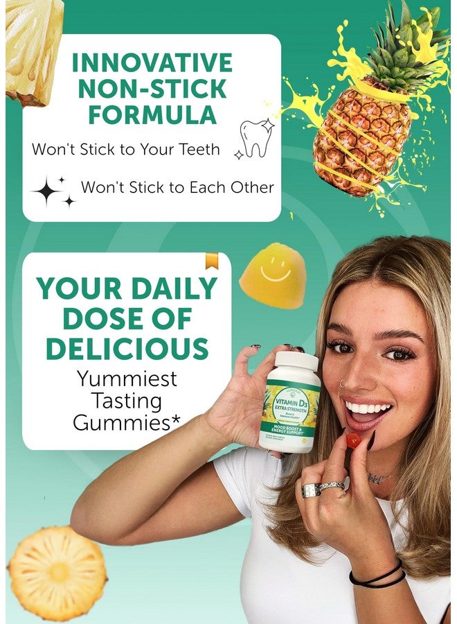 لوناكاي علكات فيتامين د3 من لوناكاي، مصنوعة في الولايات المتحدة الأمريكية، 2000 وحدة دولية - علكات فيتامين د خالية من الكائنات المعدلة وراثيًا وخالية من الغلوتين للنساء والرجال - لدعم العظام والمناعة والطاقة، 60 قطعة - Image 3