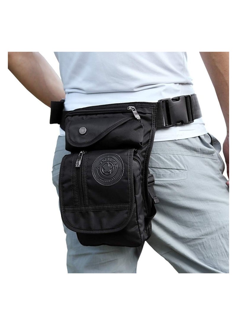SYOSI - Drop Leg Bag for Men, Motorcycle Bike Thigh Bag Large Capacity Tactical Crossbody Backpack, Multi-pocket Waist Bags for Camping Hiking Cycling Riding Climbing, Black - Image 1