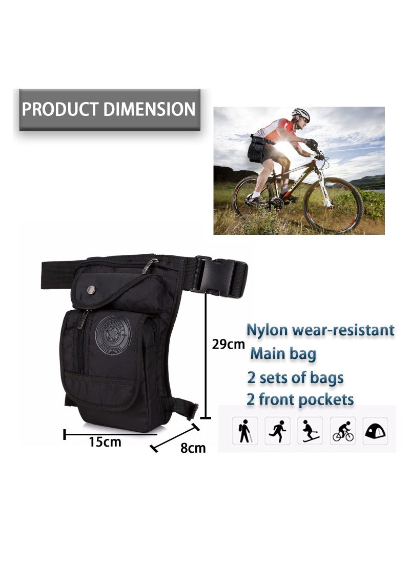 SYOSI - Drop Leg Bag for Men, Motorcycle Bike Thigh Bag Large Capacity Tactical Crossbody Backpack, Multi-pocket Waist Bags for Camping Hiking Cycling Riding Climbing, Black - Image 1