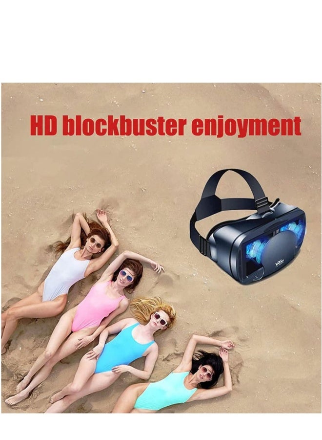 نظارات الواقع الافتراضي VR لنظارات الهاتف الأندرويد نظارات جديدة لمشاهدة الأفلام ثلاثية الأبعاد والألعاب متوافقة ناعمة ومريحة وقابلة للتعديل بالمسافة باللون الأسود - Image 3