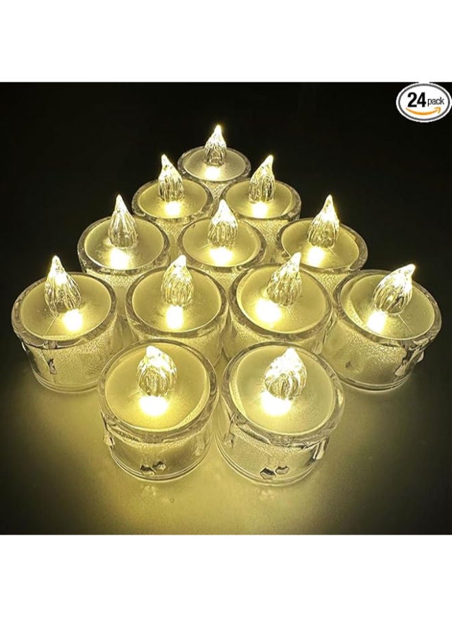 24-Pack Crystal Flameless Tea Lights - Image 1