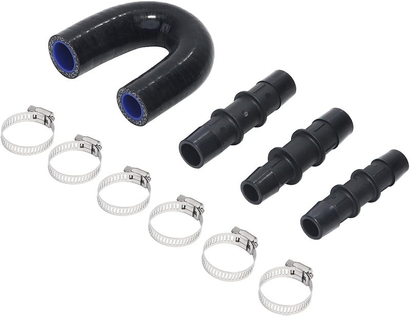 KDP 3-ply Reinforced Silicone Engine Heater Core Bypass Kit with Hose Connectors - Image 1