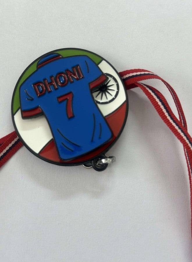 iLearnNGrow MS Dhoni Spinner Toy with Cricket Jersey Theme | Stylish Cricket Wrist Band for Kids | Fidget Spinner Rakhi for Brother | Fun Raksha Bandhan Gift for Boys - Image 2
