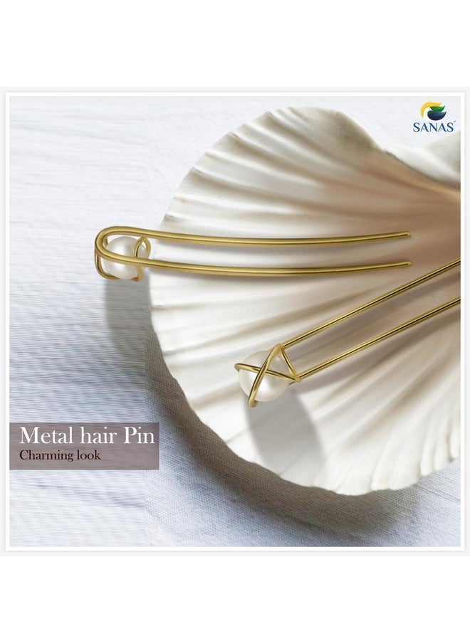 Pearl Cage Metal Hair Pin 1Pc Holder Clip Hair Barrettes Unique Embellished U Sticks Fork Decoration Chopsticks For Women And Girls 1Pc (Golden) - pzsku/Z3DCB17D4389729A43A63Z/45/_/1735566970/0b091700-43df-48d0-9190-f797786b60ba