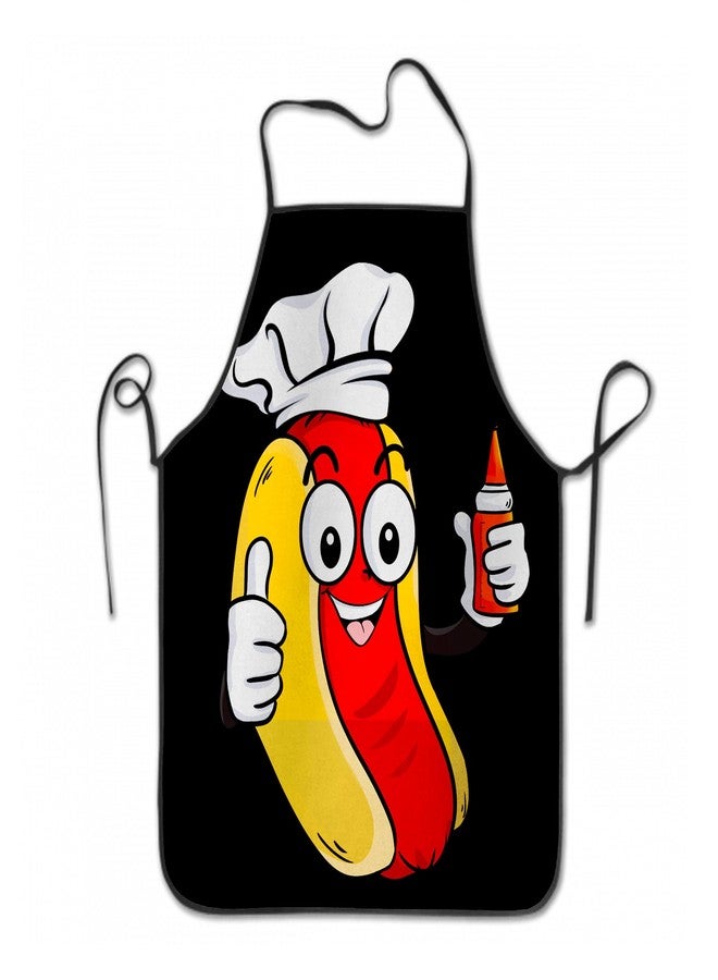 Granbey Hotdog Ketchup Unisex Kitchen Cooking BBQ Grill Chef Apron Funny Hot Dog Aprons with Adjustable Straps for Men Women Friends - Image 1
