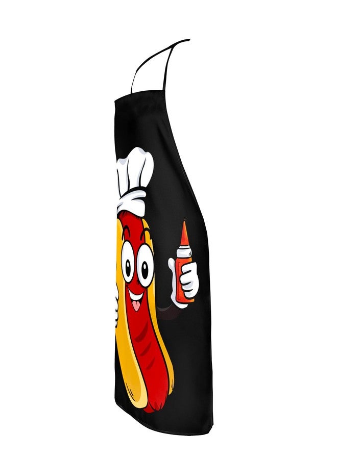 Granbey Hotdog Ketchup Unisex Kitchen Cooking BBQ Grill Chef Apron Funny Hot Dog Aprons with Adjustable Straps for Men Women Friends - Image 2