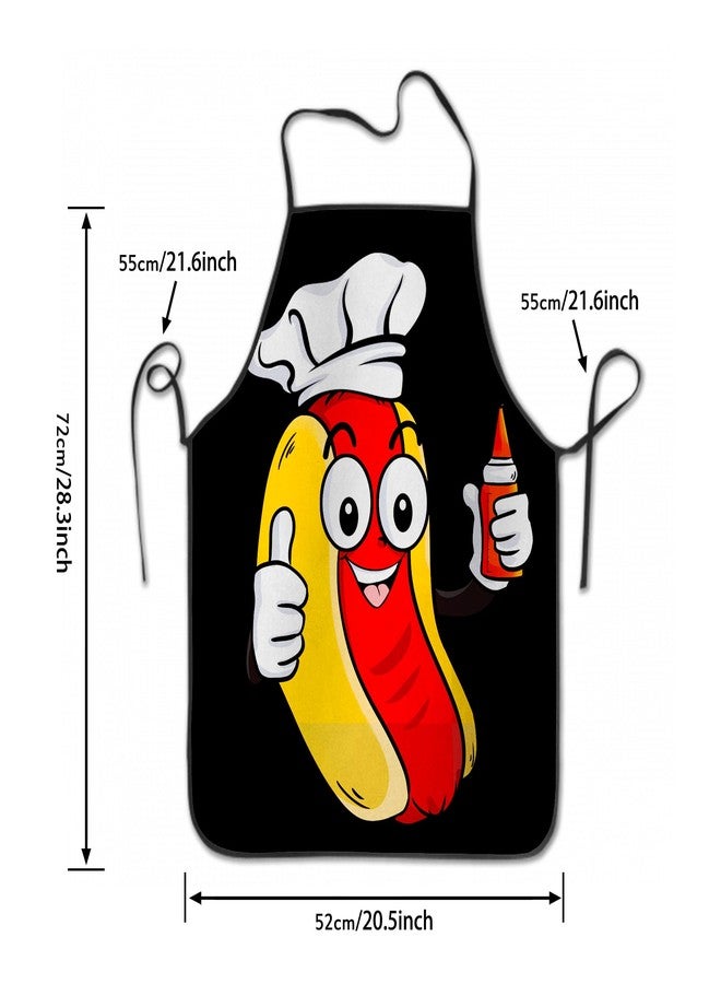 Granbey Hotdog Ketchup Unisex Kitchen Cooking BBQ Grill Chef Apron Funny Hot Dog Aprons with Adjustable Straps for Men Women Friends - Image 3