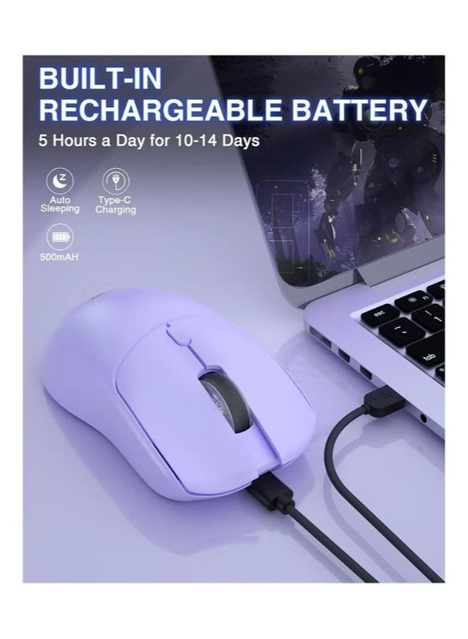 أولا ماوس أULA SC580 لاسلكي للألعاب، ماوس لاسلكي بثلاثة أنماط 2.4 جيجا/بلوتوث 5.0/USB-C، ماوس لاسلكي قابل لإعادة الشحن بدقة 12000 دبوس، مع 6 أزرار قابلة للبرمجة، ماوس حاسوب مريح للحاسوب المحمول/الحاسوب الشخصي/ماك/التابلت - Image 3