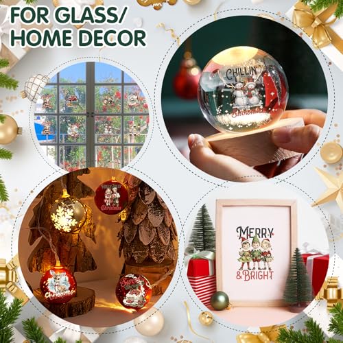 ZMRU 24 Sheets Vintage Christmas Rub On Transfers for Crafts, Rub On Transfers Christmas for Wood，Furniture Decals, Glass, Porcelain, Leather, Canvas, Fabric Projects,3 * 3inch(Vintage Christmas) - Image 4