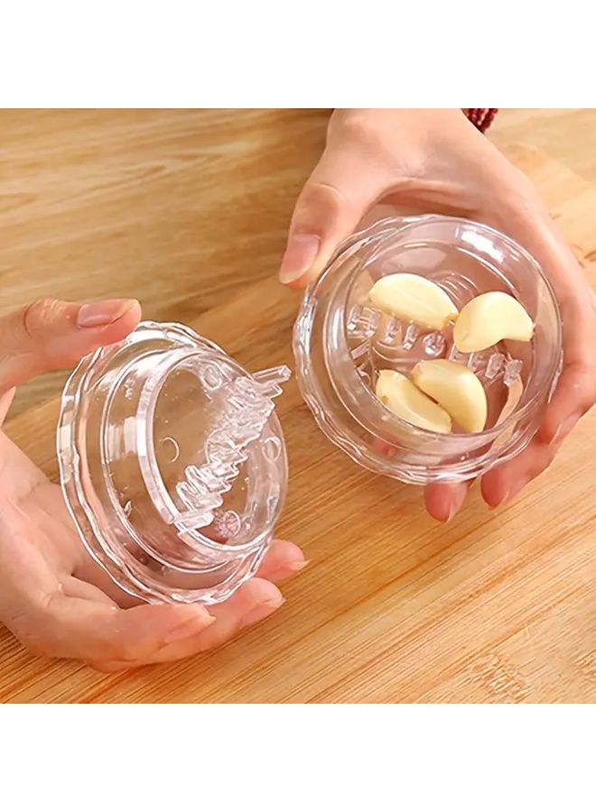 Transparent White Heavy Duty Manual Garlic Press Crusher Mincer Easy Clean Design - Image 1