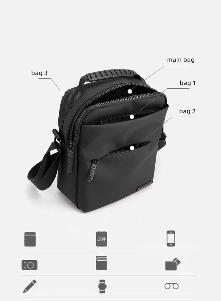 Sling Crossbody Bag Small Shoulder Backpack for Men Chest Bags Casual Daypack for Business Travel Cycling (Black)  - Image 3