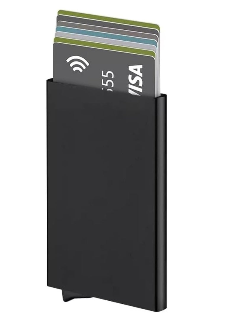 Generic RFID Smart Card Storage Wallet, Slim Aluminum Card Holder with Elastic Back Pocket for Travel Card Holder (Red)  - Image 1