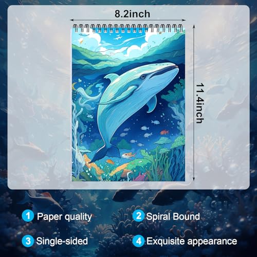 CKMOREL Ocean Coloring Book for Adult Spiral Bound, Adult Coloring Books for Women Relaxation, 30 Pages Thick Paper One Sided Design, Mindfulness Coloring Book, Anxiety Relief Mindfulness Gifts - Image 3