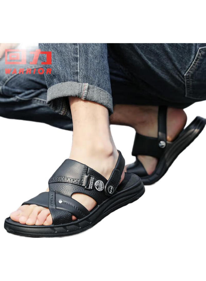Pull Back Huangli Men'S Sandals Beach Shoes Waterproof Slip-Resistant Indoor Outdoor Dual-Purpose Slippers Hl0511 Black Size 40 - Image 1