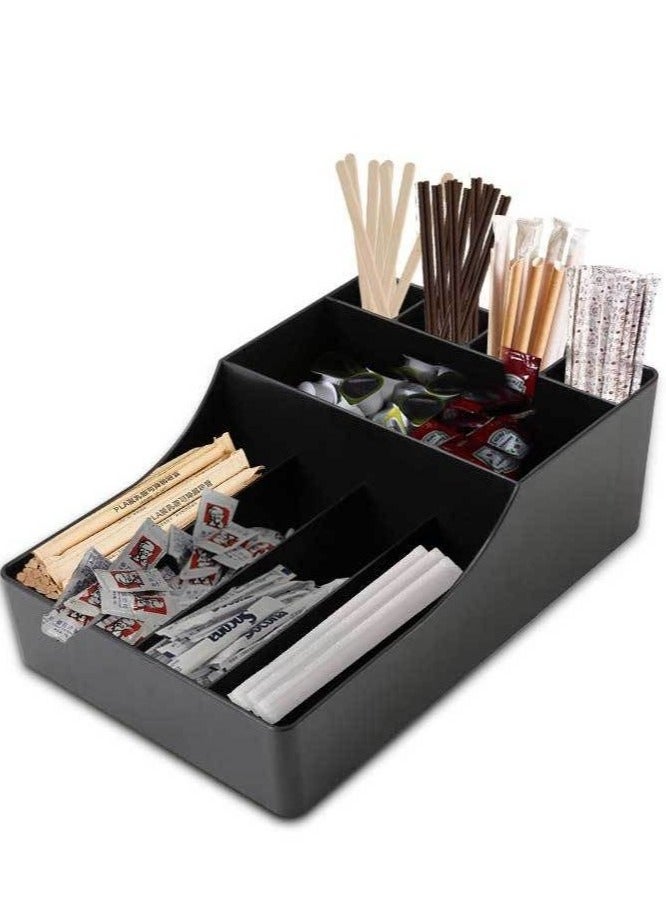 XiuWoo Multi Function Straw Rack Storage Box Coffee Condiment Organizer Tea Bag Holder - Image 1