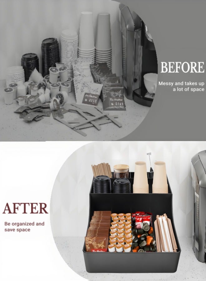 XiuWoo Multi Function Straw Rack Storage Box Coffee Condiment Organizer Tea Bag Holder - Image 3