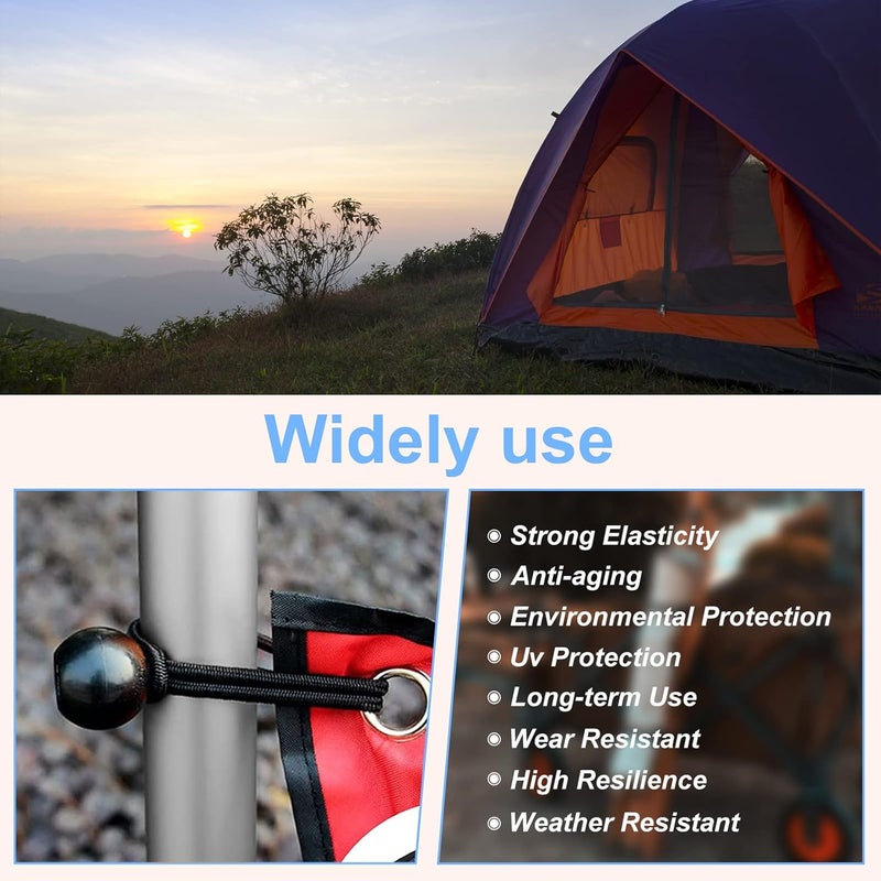 SkyTened 30PCS of 3 Sizes Ball Bungee Cords, 6, 9, 11 Inch Tarp Canopy Bungee Balls, Heavy Duty Tie Down Cord for Shelter, Gazebo, Camping, Tent, Cargo, Holding Wire and Hoses (Ball Size 1 inch) - Image 4