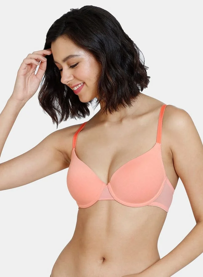 zivame Zivame Solid Padded Wired Bra with Hook and Eye Closure