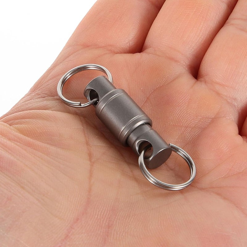 Detachable Dual Quick Release Metal Keychain with Rotatable Snap Loop Holder, Universal Double-end Key Ring for Car and Outdoor Use, - Image 4