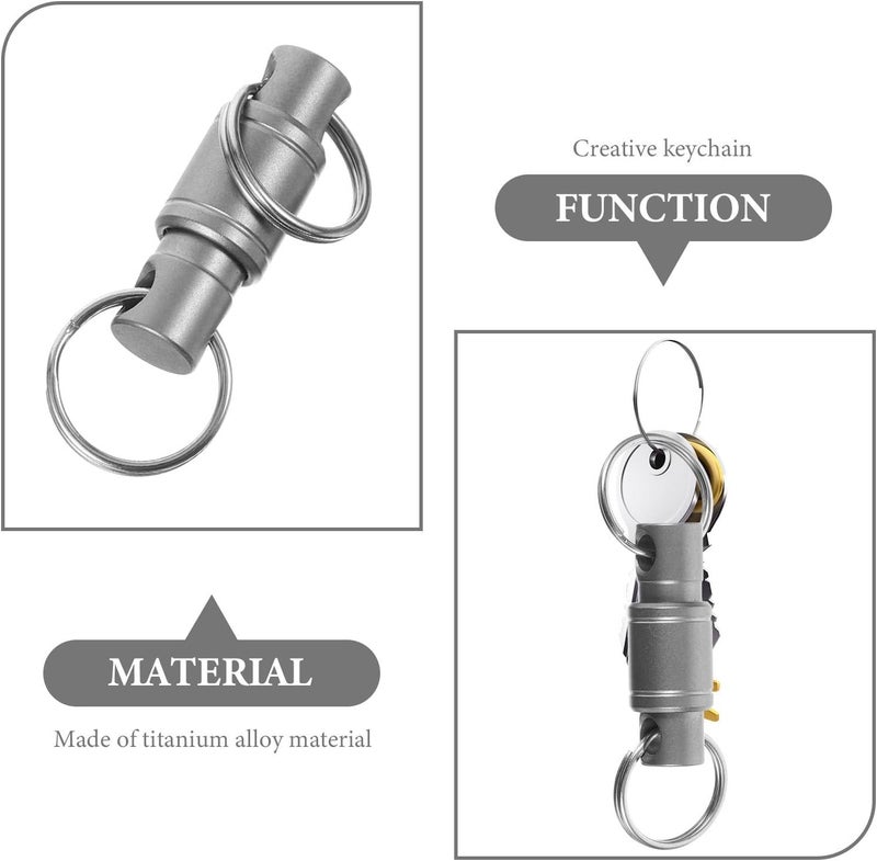 Detachable Dual Quick Release Metal Keychain with Rotatable Snap Loop Holder, Universal Double-end Key Ring for Car and Outdoor Use, - Image 2