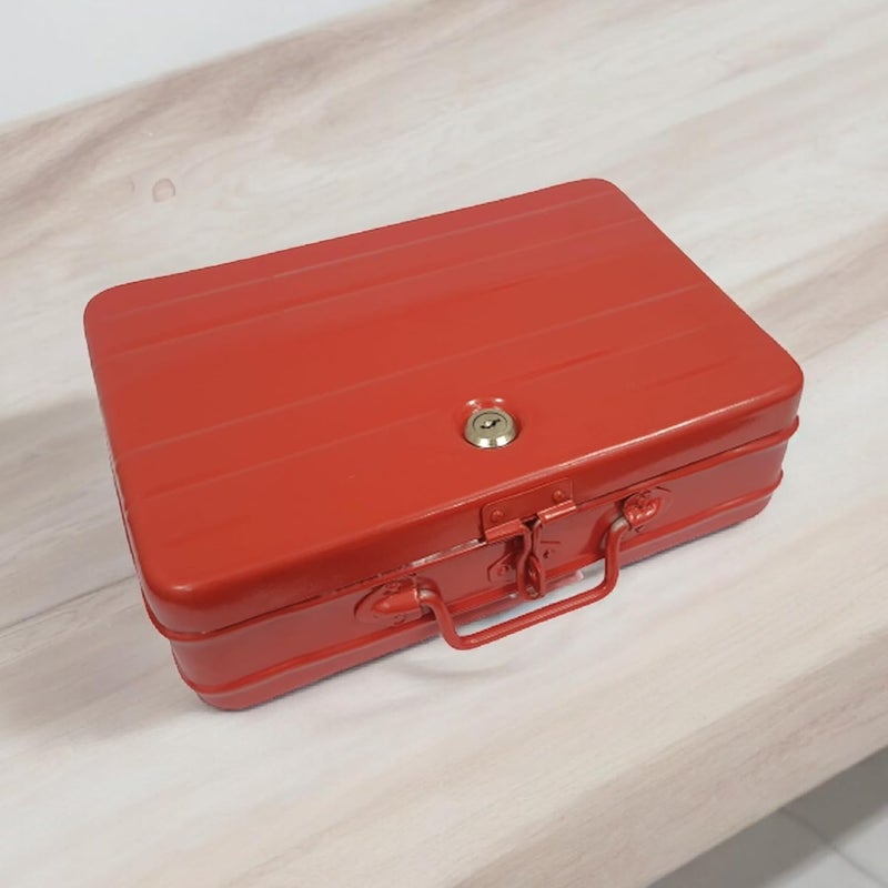 Jayco Aluminium Cash/Jewellery Storage Box/Trunk - 14" Large (35 cm x 27 cm x 10 cm, Red) - Image 1