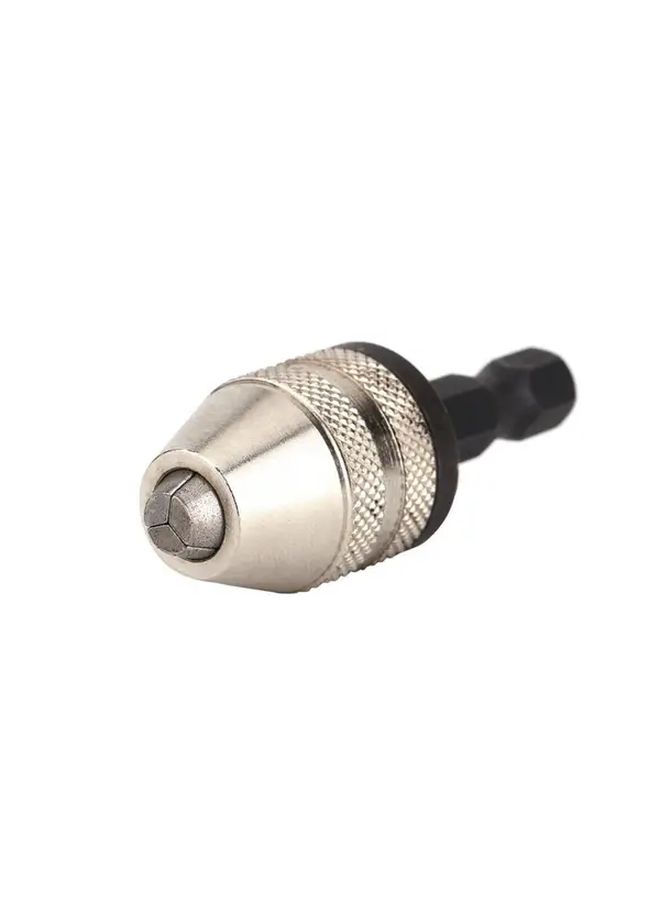 Quick Change Keyless Drill Chuck Adapter 1 4 Inch Hex Shank Silvery Color For Impact Drivers - Image 5