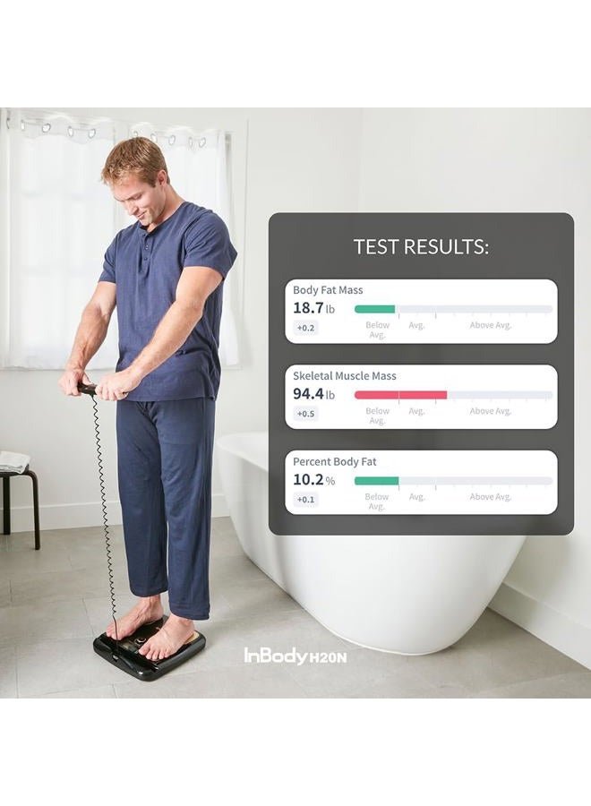 Dial H20 Body Fat Scale - InBody Scale for Body Weight, Fat Percentage and Muscle Mass - Gym Accessory for Men & Women, Body Fat Measurement Device - Bluetooth-Connected, Midnight Black