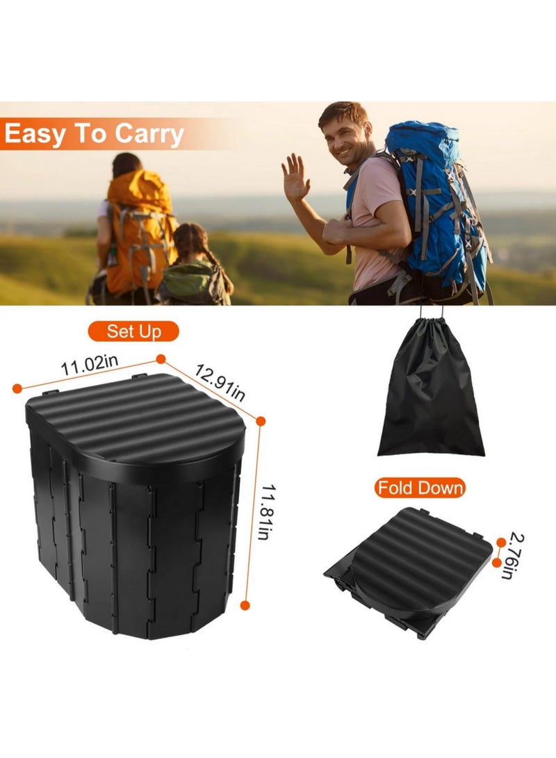 1pcs Waterproof Folding Toilet With Lid for Camping Travel Boat Hiking Emergency Outdoor Self Driving Tours Beach Long Trips Vehicle Mounted Toilet Seat Camping Equipment Hiking Accessories - Image 2
