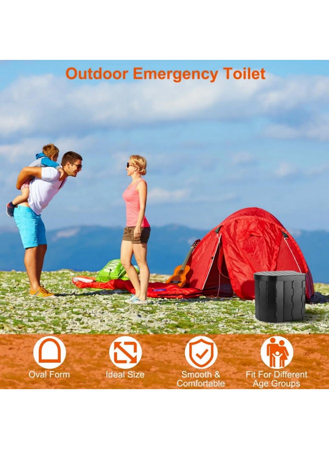 1pcs Waterproof Folding Toilet With Lid for Camping Travel Boat Hiking Emergency Outdoor Self Driving Tours Beach Long Trips Vehicle Mounted Toilet Seat Camping Equipment Hiking Accessories - Image 4