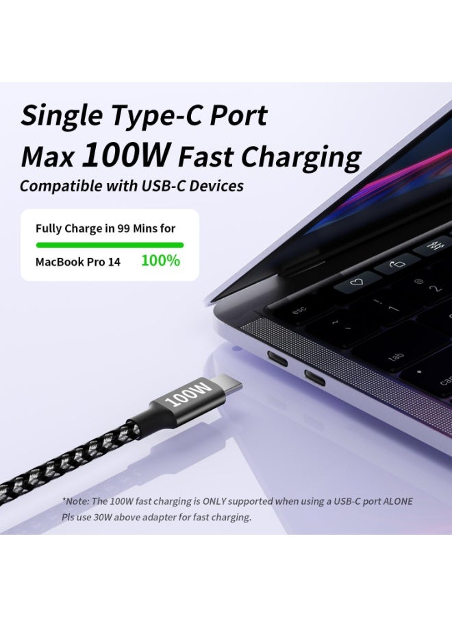 Timebox 3 in 1 Cable, Super Fast Charge, USB, Type-C 67W, Lightning 27W, black, Micro-USB, Durable Nylon, 1.2m, Compatible with iPhone, Samsung, Huawei, MacBook, Xiaomi, red - Image 4