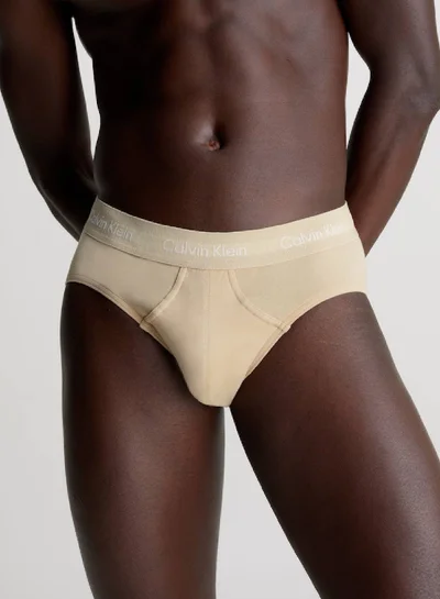 CALVIN KLEIN Men's 3 Pack Briefs - Cotton Stretch -  cotton elastane blend, Multicolor
