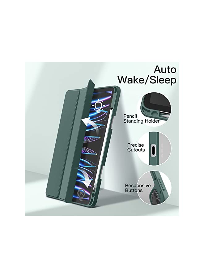 Jetech Case for iPad Pro 11 Inch (2021/2020/2018) with Pencil Holder, Clear Transparent Back Shell Slim Stand Shockproof Tablet Cover, Auto Wake/Sleep (Misty Blue) - Image 5