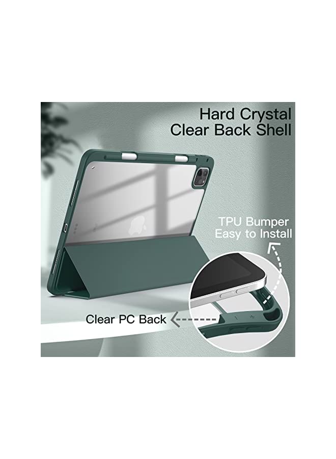 Jetech Case for iPad Pro 11 Inch (2021/2020/2018) with Pencil Holder, Clear Transparent Back Shell Slim Stand Shockproof Tablet Cover, Auto Wake/Sleep (Misty Blue) - Image 2